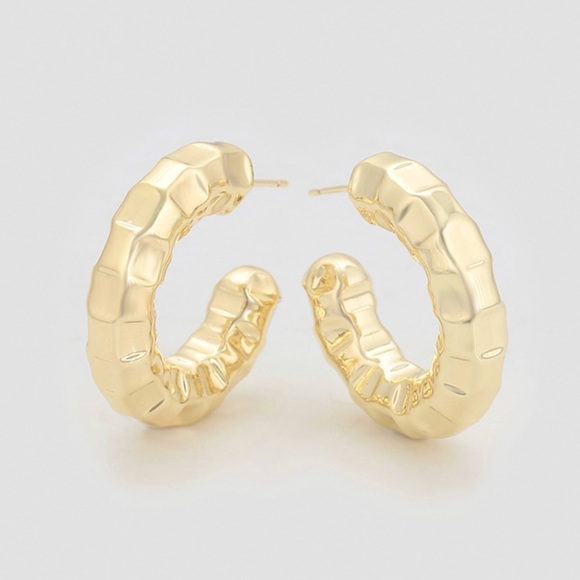 Hoop Earrings 14k Gold Plated Luxury Jewelry - Picture 7 of 12